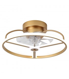 Ventilador Bora DC 60W 5100Lm 8 Aspas Dorado CCT