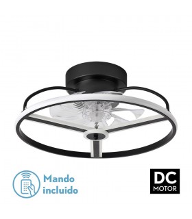 Ventilador Bora DC 60W 5100Lm 8 Aspas Negro CCT