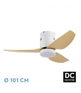 Ventilador Borax Blanco DC 20W 2350Lm 3 Aspas Haya CCT