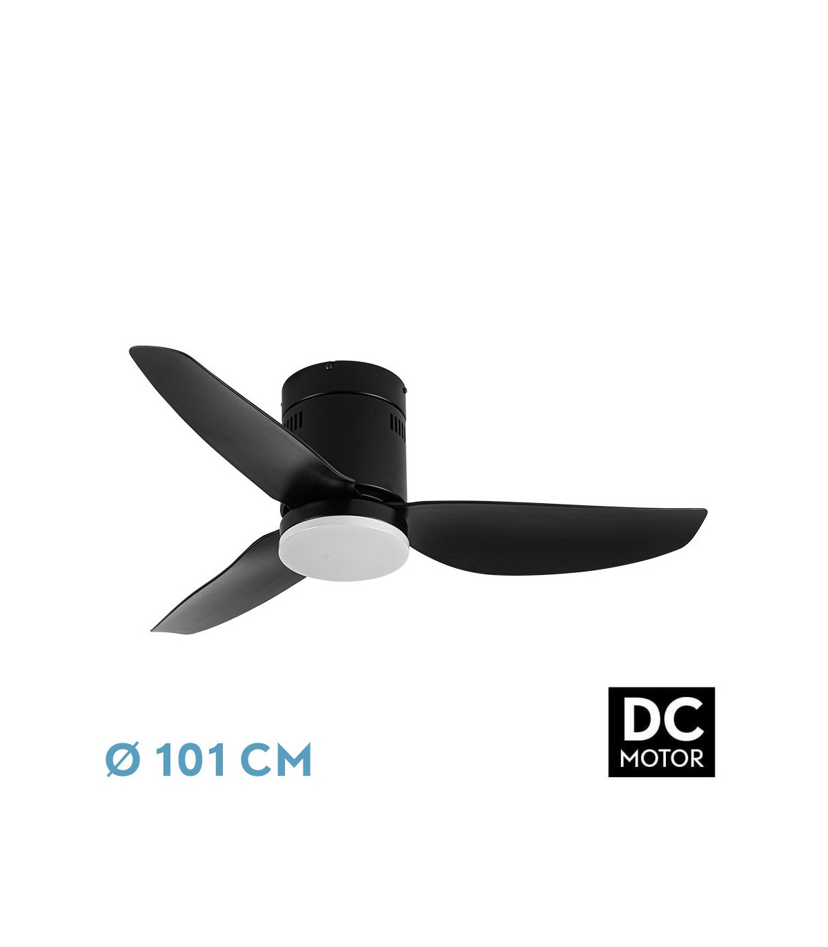 Ventilador Borax Negro DC 20W 2350Lm 3 Aspas Negro CCT