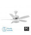 Ventilador de Techo BRAW DC Blanco 30W 2850Lm 5 Aspas Rev. Blanco/Haya CCT