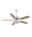 Ventilador de Techo BRAW DC Blanco 30W 2850Lm 5 Aspas Rev. Blanco/Haya CCT