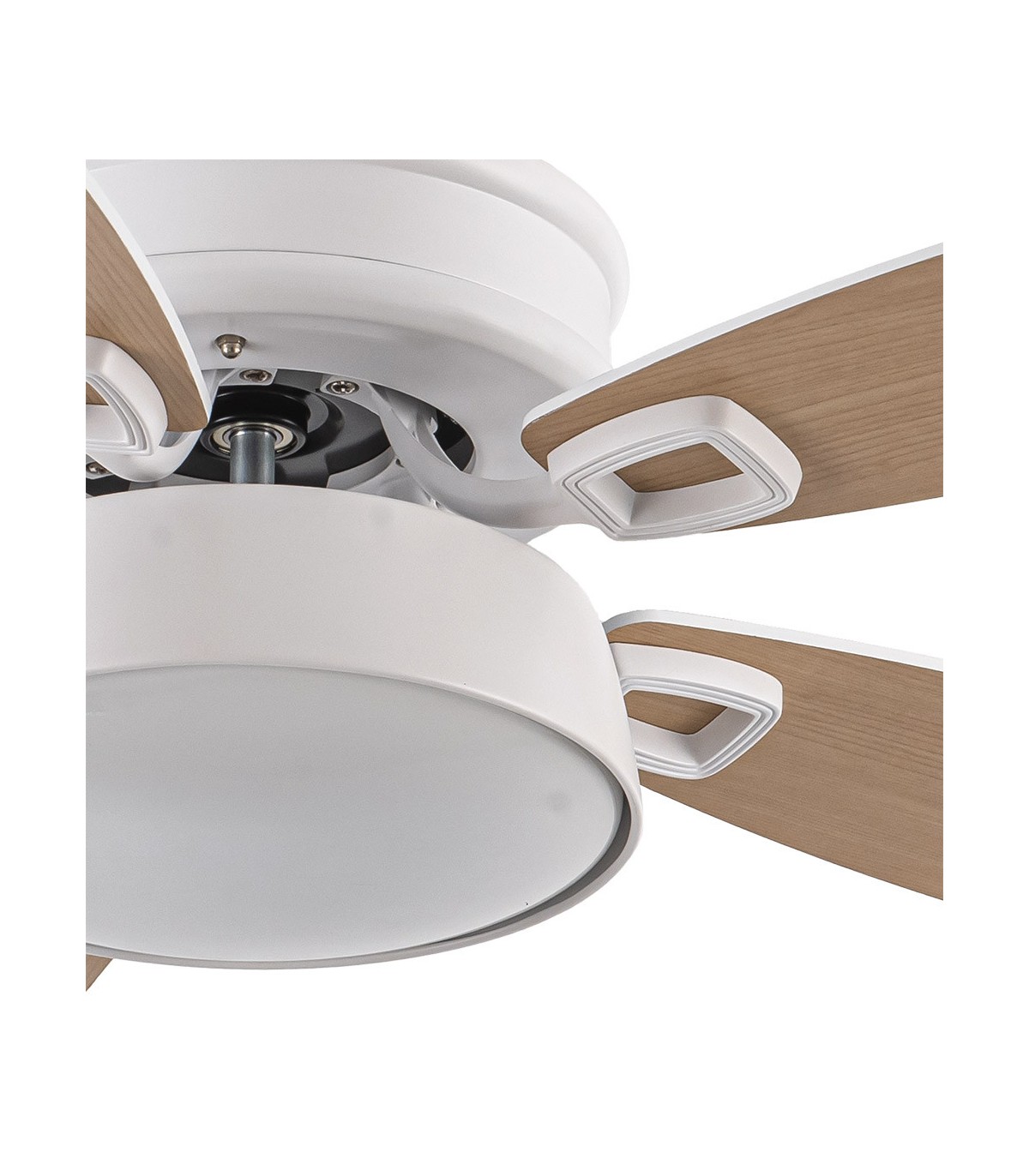 Ventilador de Techo BRAW DC Blanco 30W 2850Lm 5 Aspas Rev. Blanco/Haya CCT