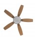 Ventilador de Techo BRAW DC Níquel 30W 2850Lm 5 Aspas Rev. Plata/Haya CCT