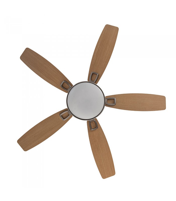 Ventilador de Techo BRAW DC Níquel 30W 2850Lm 5 Aspas Rev. Plata/Haya CCT