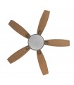 Ventilador de Techo BRAW DC Níquel 30W 2850Lm 5 Aspas Rev. Plata/Haya CCT