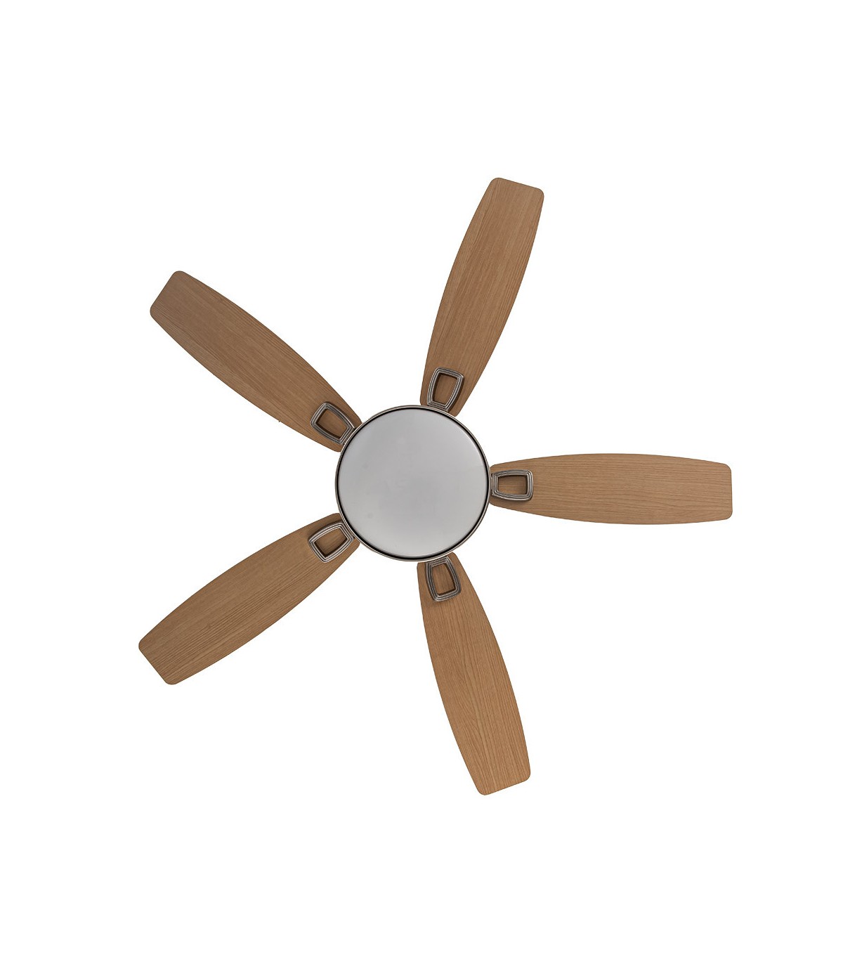 Ventilador de Techo BRAW DC Níquel 30W 2850Lm 5 Aspas Rev. Plata/Haya CCT