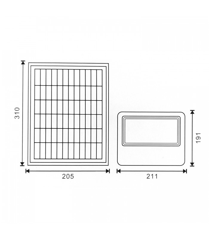 Proyector Led Solar Milan 100W/10W 1000Lm IP65