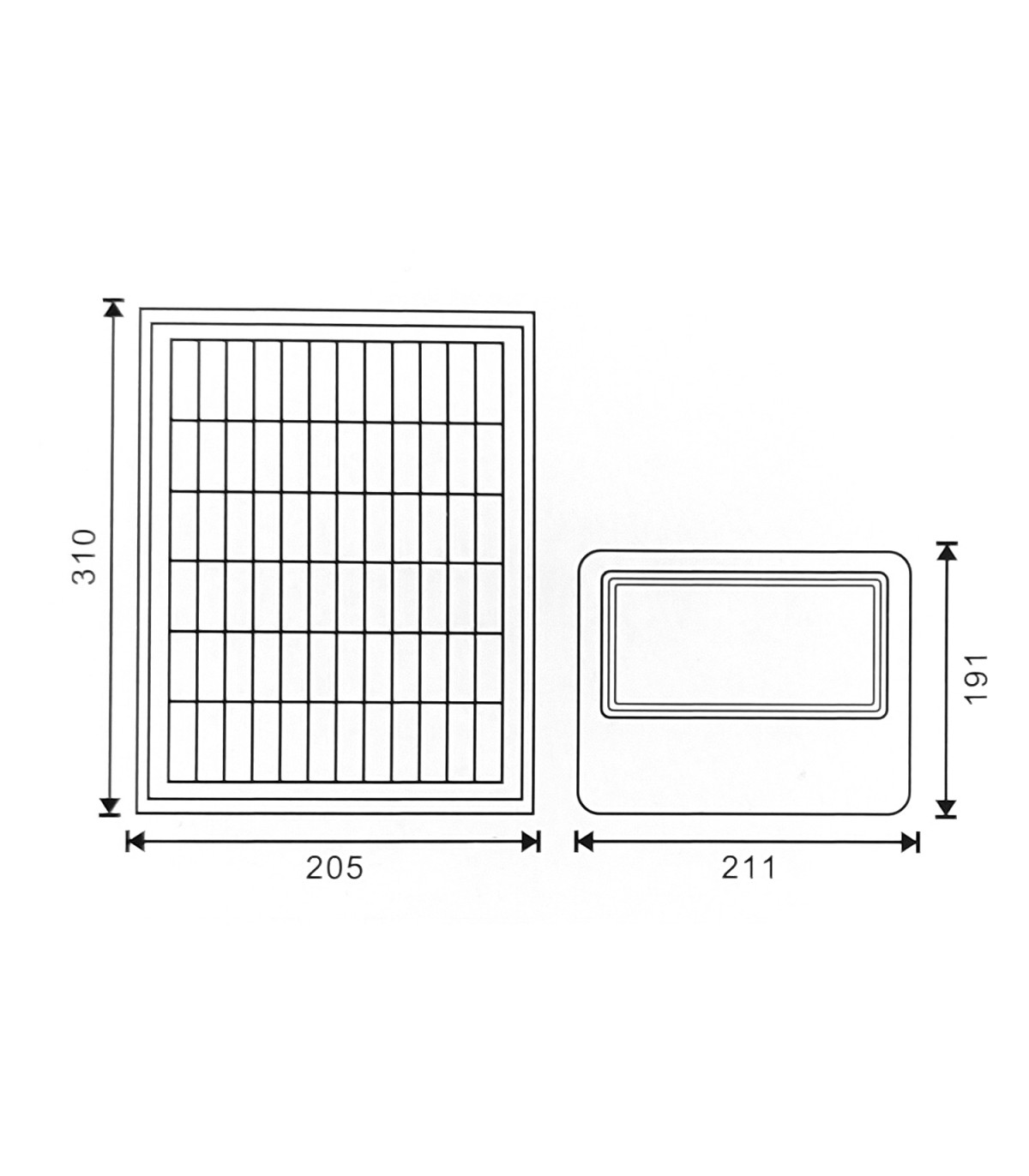 Proyector Led Solar Milan 100W/10W 1000Lm IP65