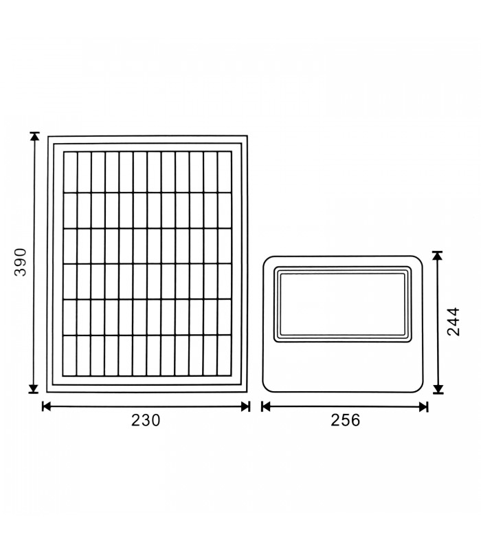 Proyector Led Solar Milan 150W/15W 2200Lm IP65