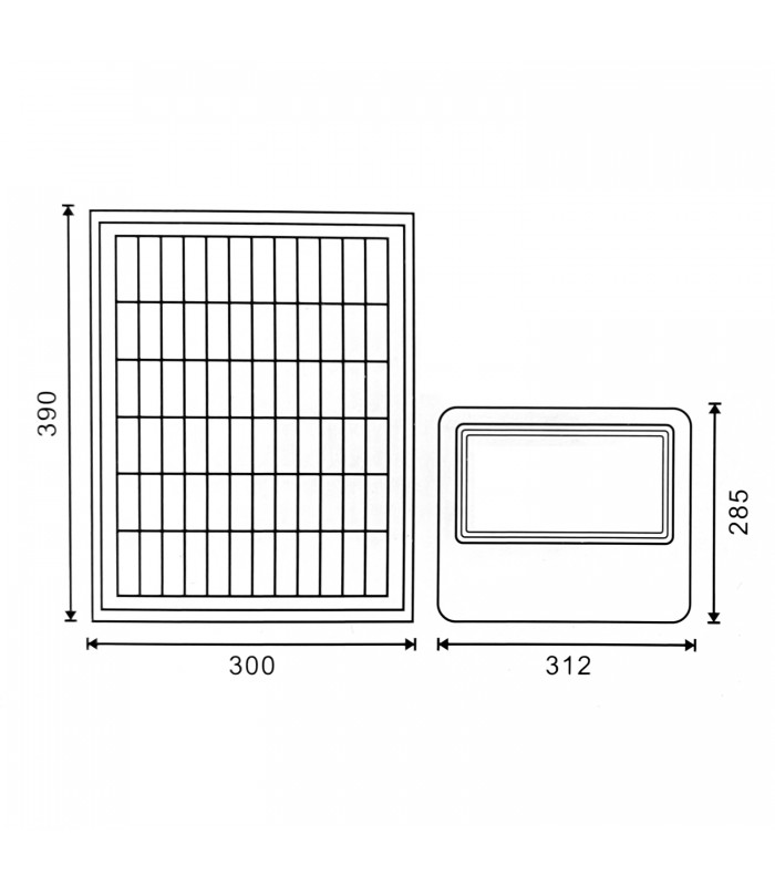 Proyector Led Solar Milan 200W/20W 2800Lm IP65