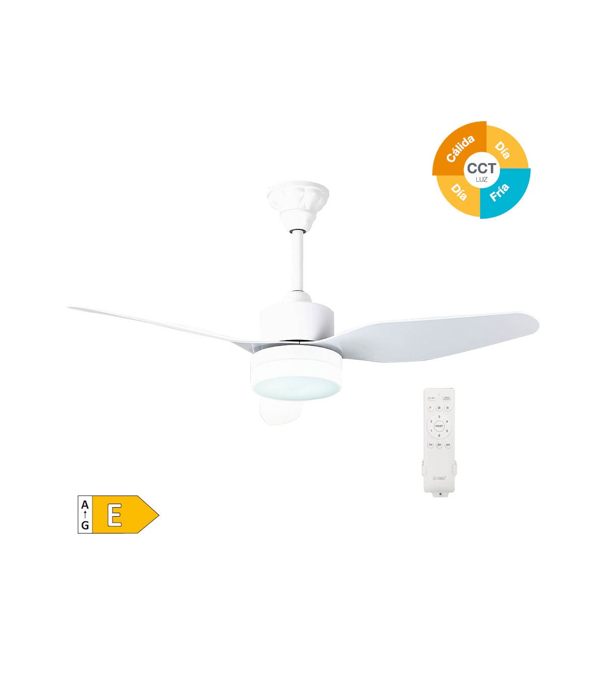 Ventilador Bumera AC 15W 1534Lm 3 Aspas Blanco CCT