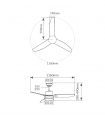 Ventilador Bumera AC 15W 1534Lm 3 Aspas Blanco CCT