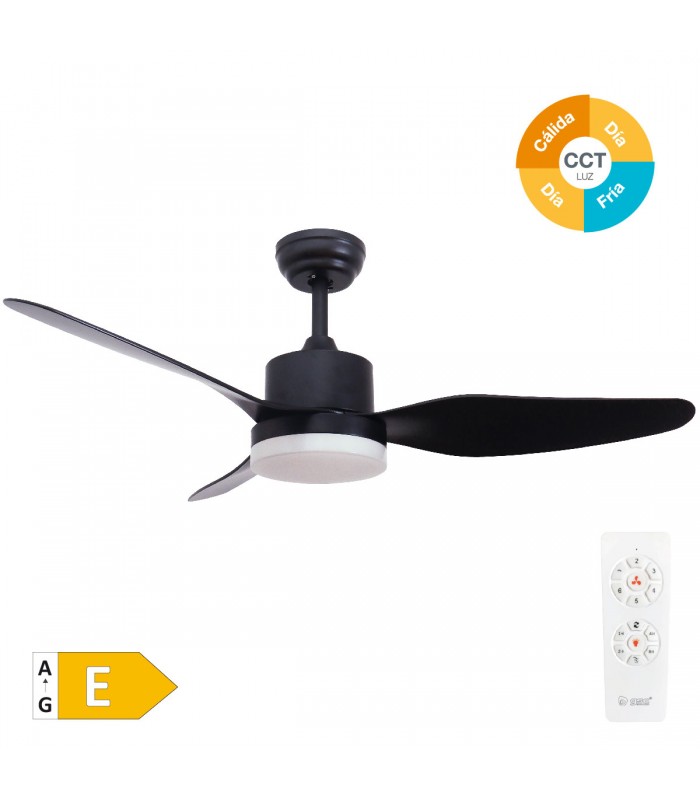 Ventilador Bumera AC 15W 1534Lm 3 Aspas Negro CCT
