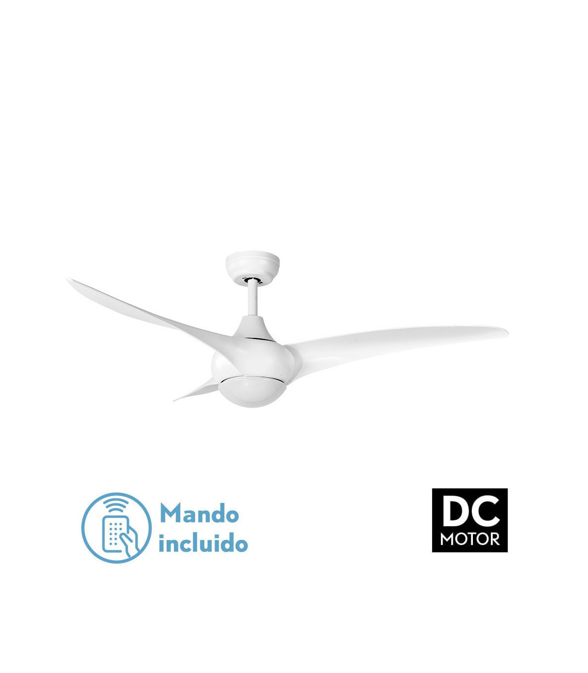 Ventilador Canea Blanco DC 24W 2424Lm 3 Aspas Blanco CCT