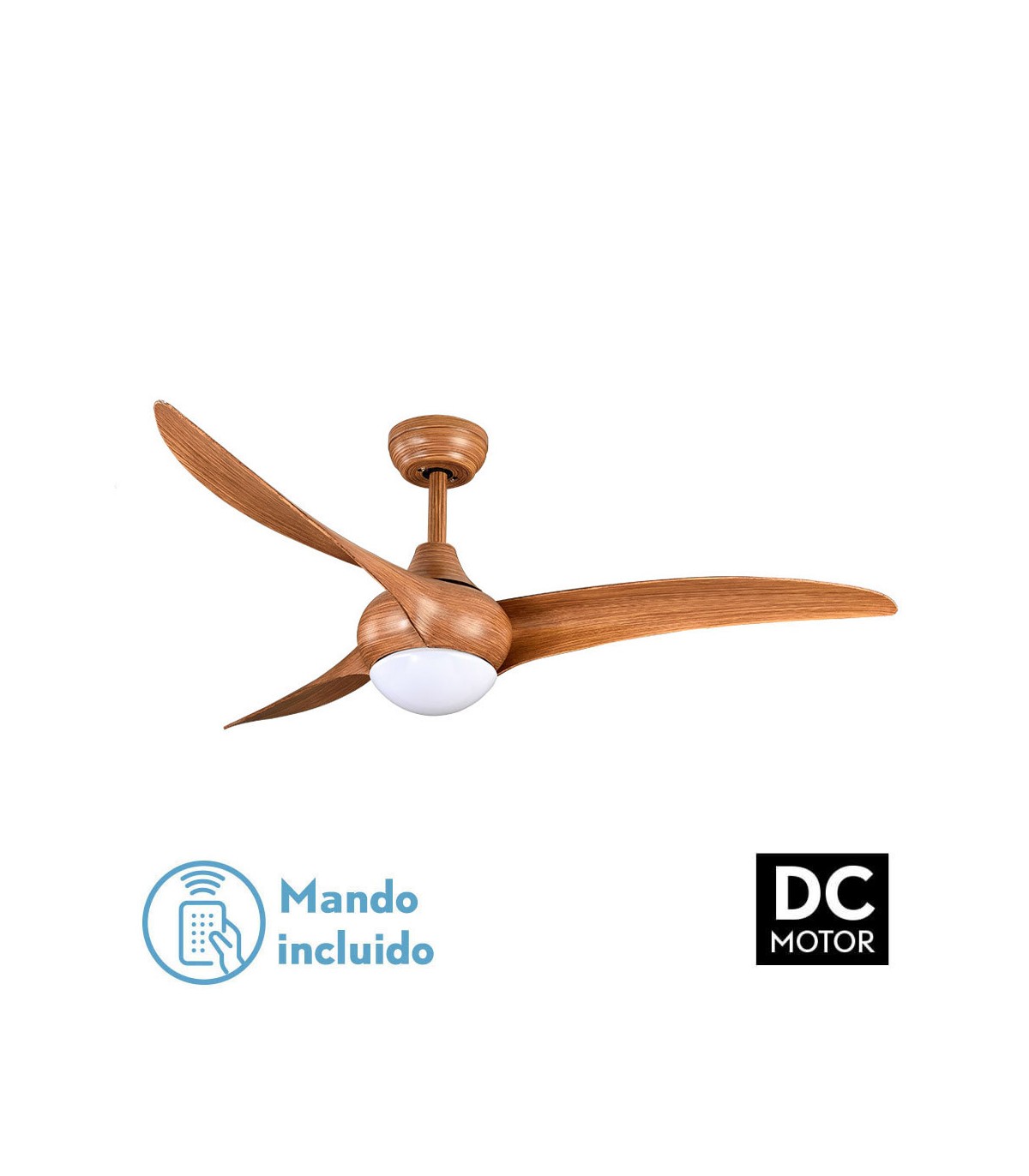 Ventilador Canea Marrón DC 24W 2424Lm 3 Aspas Marrón CCT