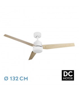 Ventilador de Techo CAPTUS Blanco DC 22W 2180Lm 3 Aspas Blanco/Haya CCT