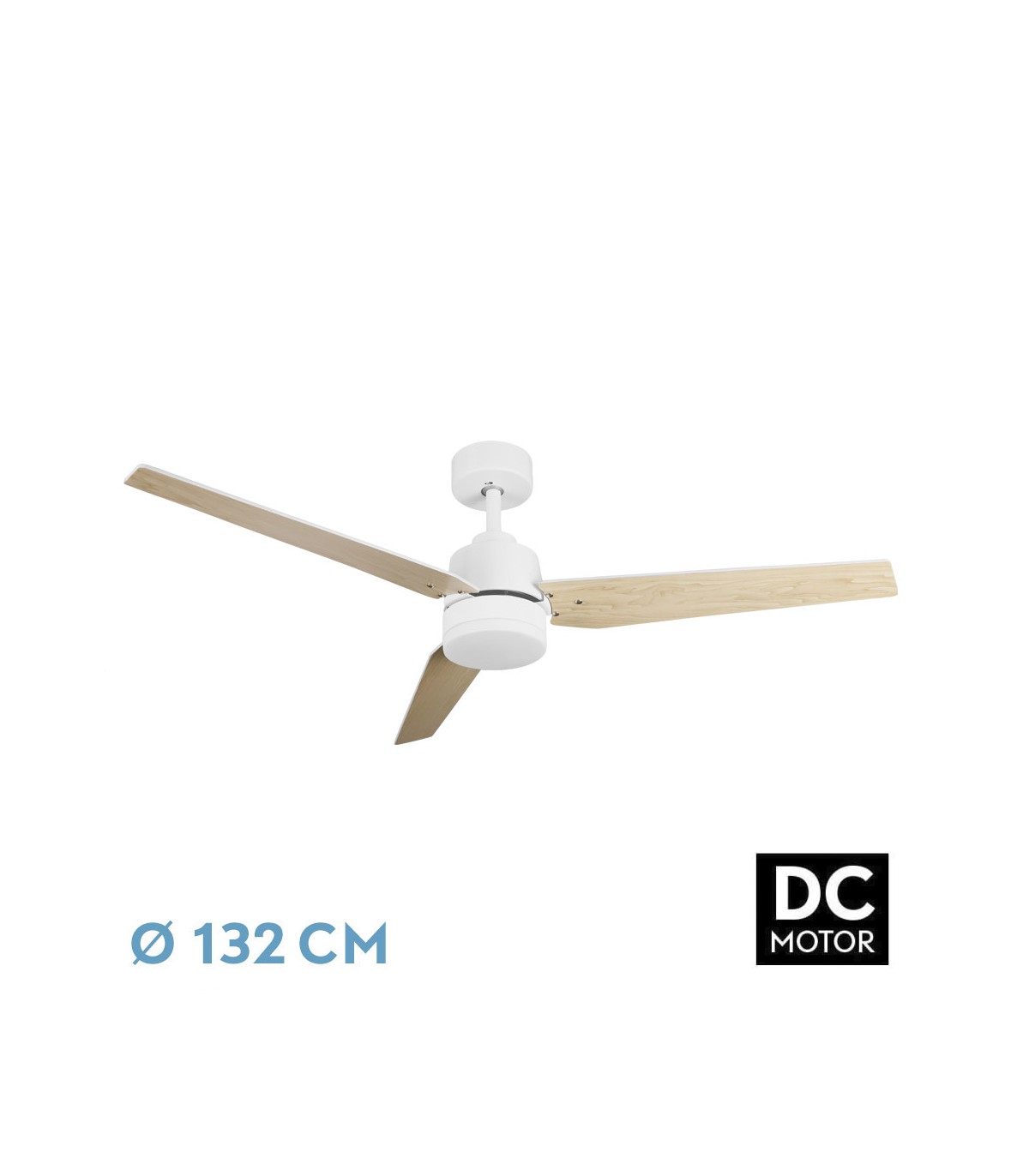 Ventilador de Techo CAPTUS Blanco DC 22W 2180Lm 3 Aspas Blanco/Haya CCT