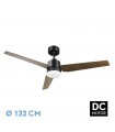 Ventilador de Techo CAPTUS Negro DC 22W 2180Lm 3 Aspas Negro/Roble CCT