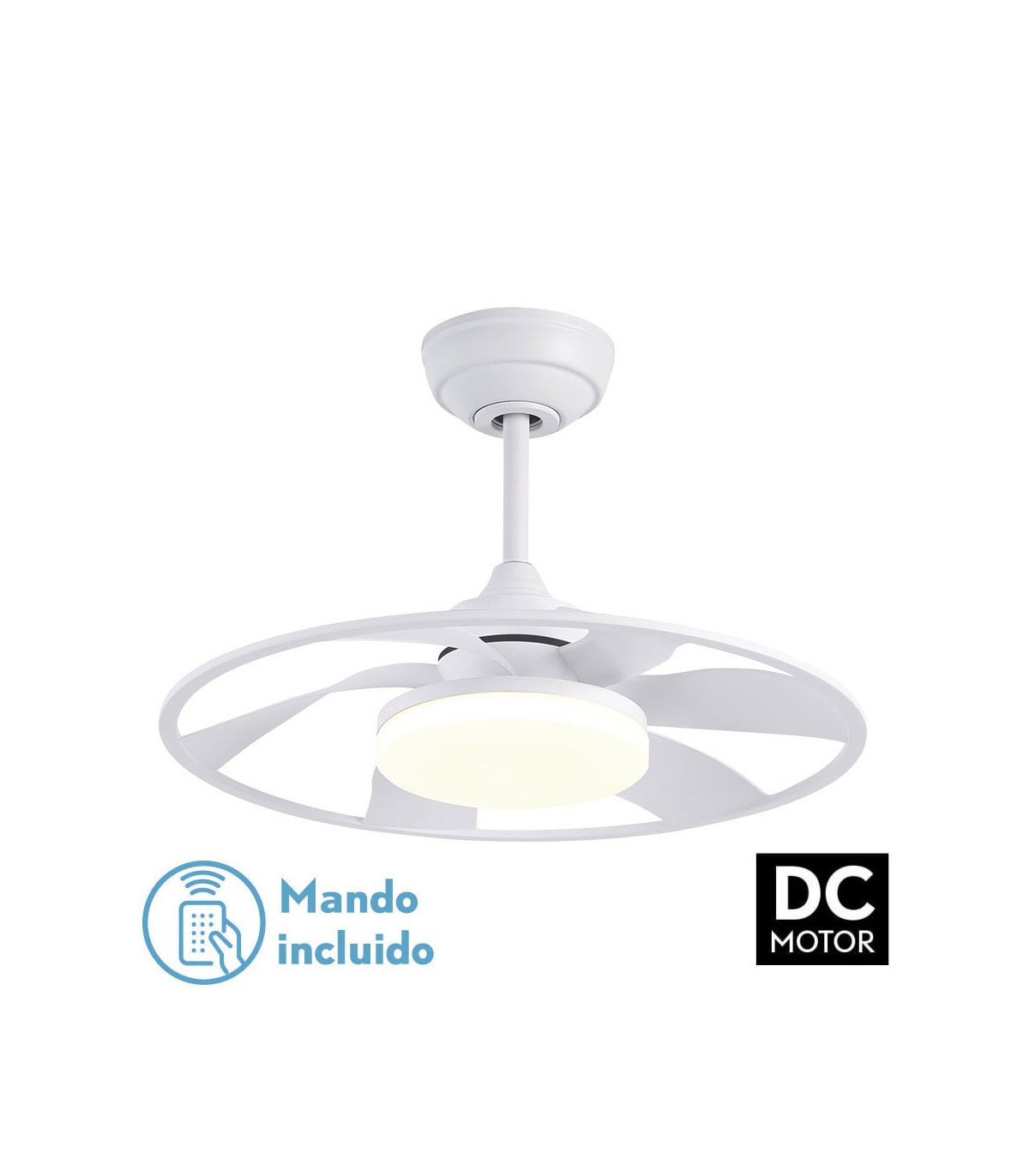 Ventilador Celsius Blanco DC 26W 2950Lm 6 Aspas CCT