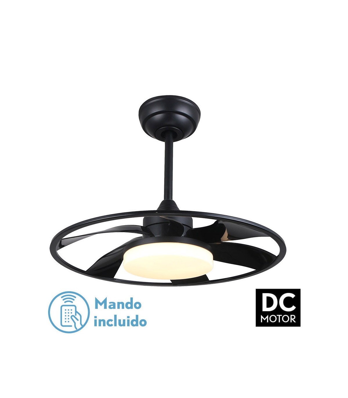 Ventilador Celsius Negro DC 26W 2950Lm 6 Aspas CCT
