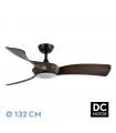 Ventilador Cerdeña Negro DC 30W 2950Lm 3 Aspas Roble CCT