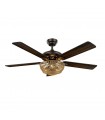 Ventilador De Techo Cesta Negro DC 3xE27 5 Aspas Nogal/Roble