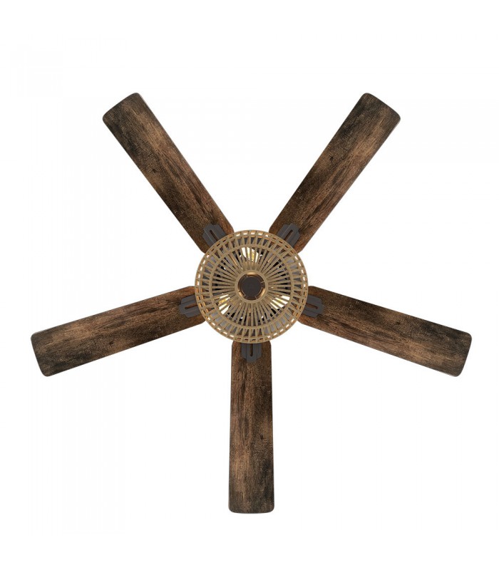 Ventilador De Techo Cesta Negro DC 3xE27 5 Aspas Nogal/Roble