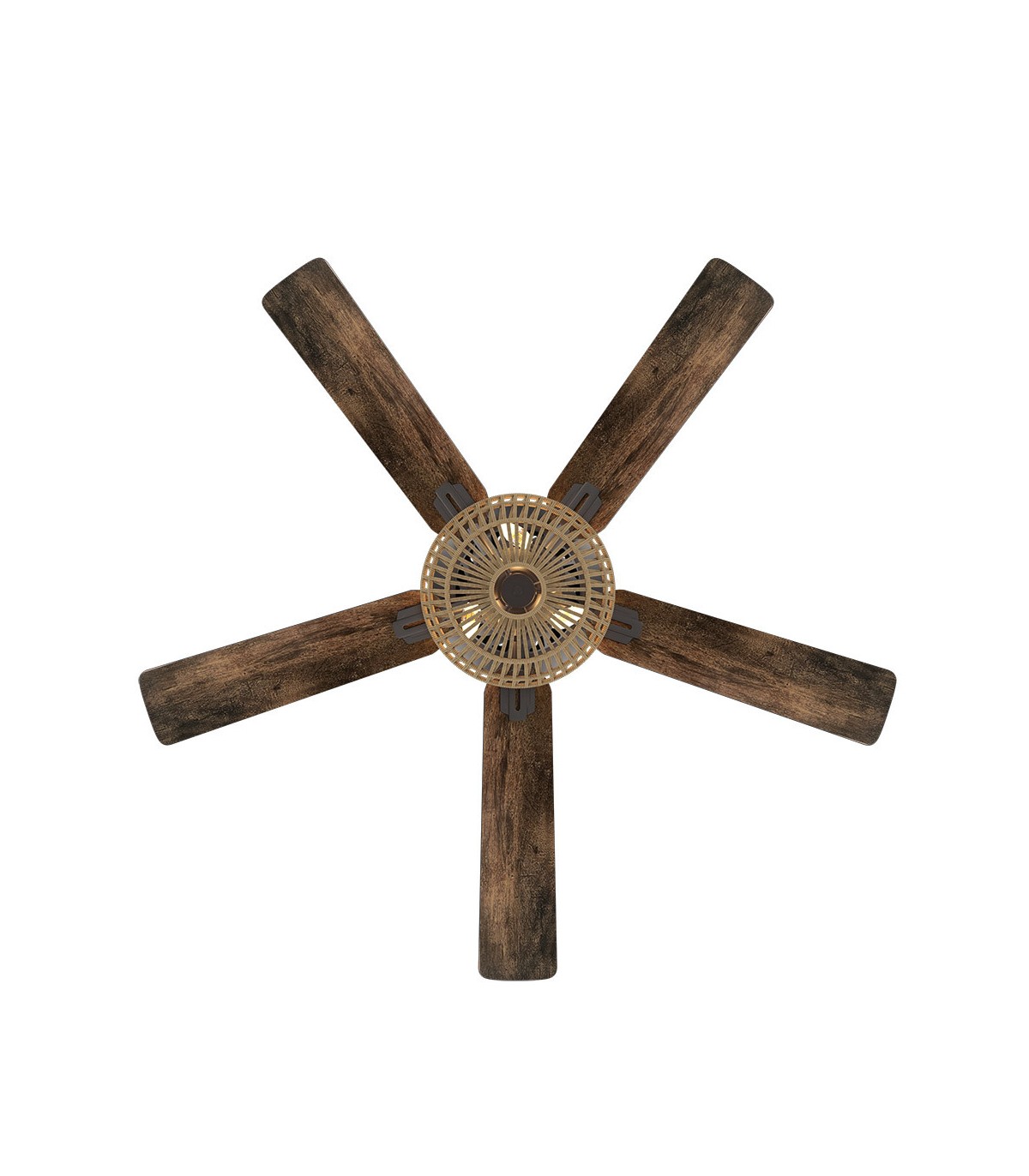 Ventilador De Techo Cesta Negro DC 3xE27 5 Aspas Nogal/Roble