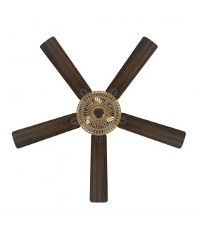 Ventilador De Techo Cesta Negro DC 3xE27 5 Aspas Nogal/Roble