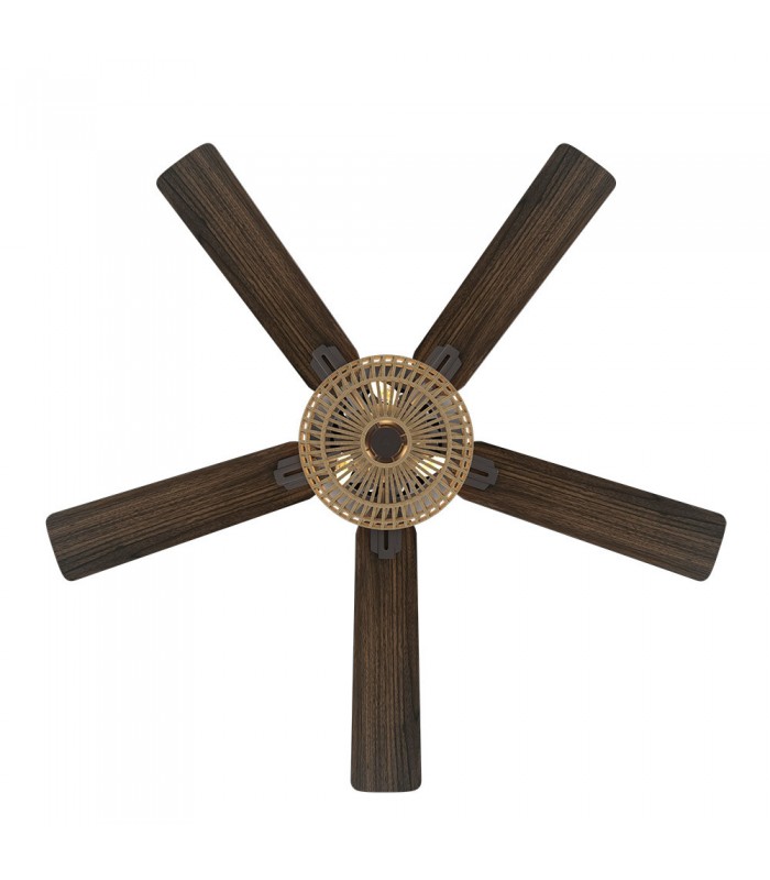 Ventilador De Techo Cesta Negro DC 3xE27 5 Aspas Nogal/Roble
