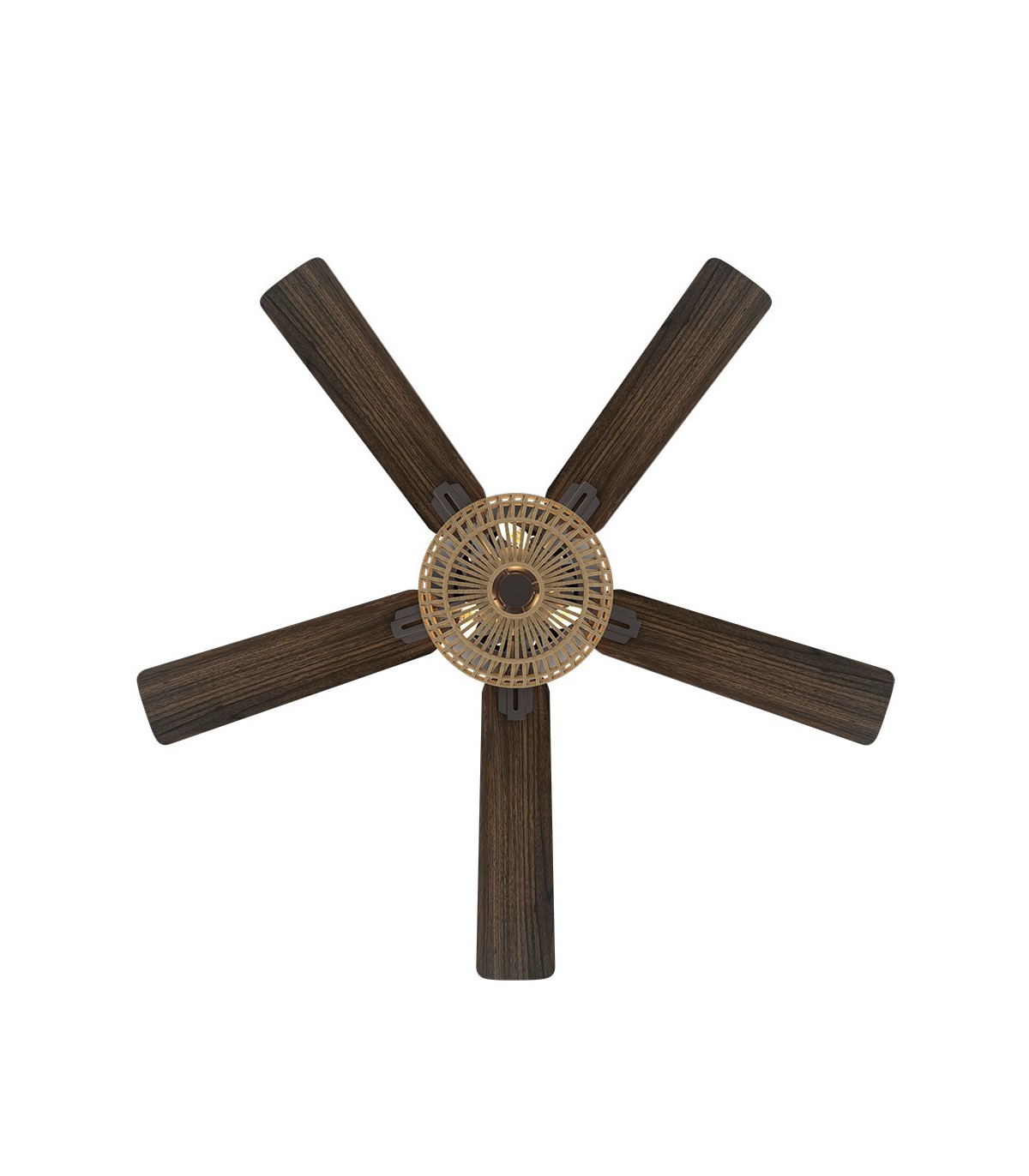 Ventilador De Techo Cesta Negro DC 3xE27 5 Aspas Nogal/Roble