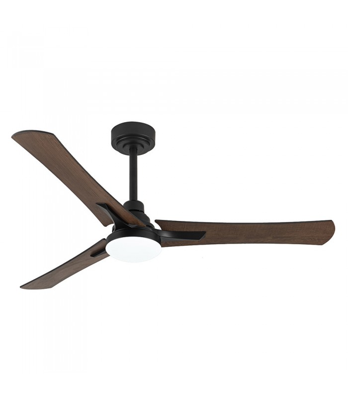 Ventilador Coro Negro DC 22W 2180Lm 3 Aspas Roble/Haya CCT