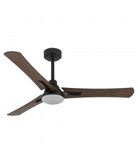 Ventilador Coro Negro DC 22W 2180Lm 3 Aspas Roble/Haya CCT