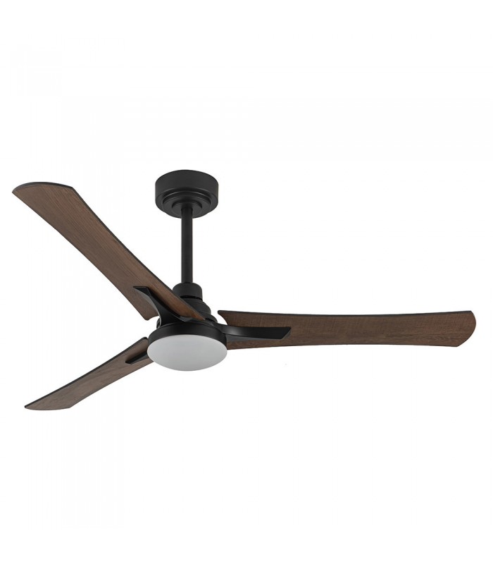 Ventilador Coro Negro DC 22W 2180Lm 3 Aspas Roble/Haya CCT
