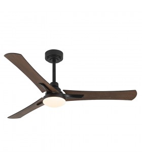 Ventilador Coro Negro DC 22W 2180Lm 3 Aspas Roble/Haya CCT
