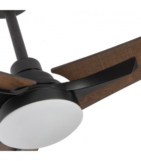 Ventilador Coro Negro DC 22W 2180Lm 3 Aspas Roble/Haya CCT