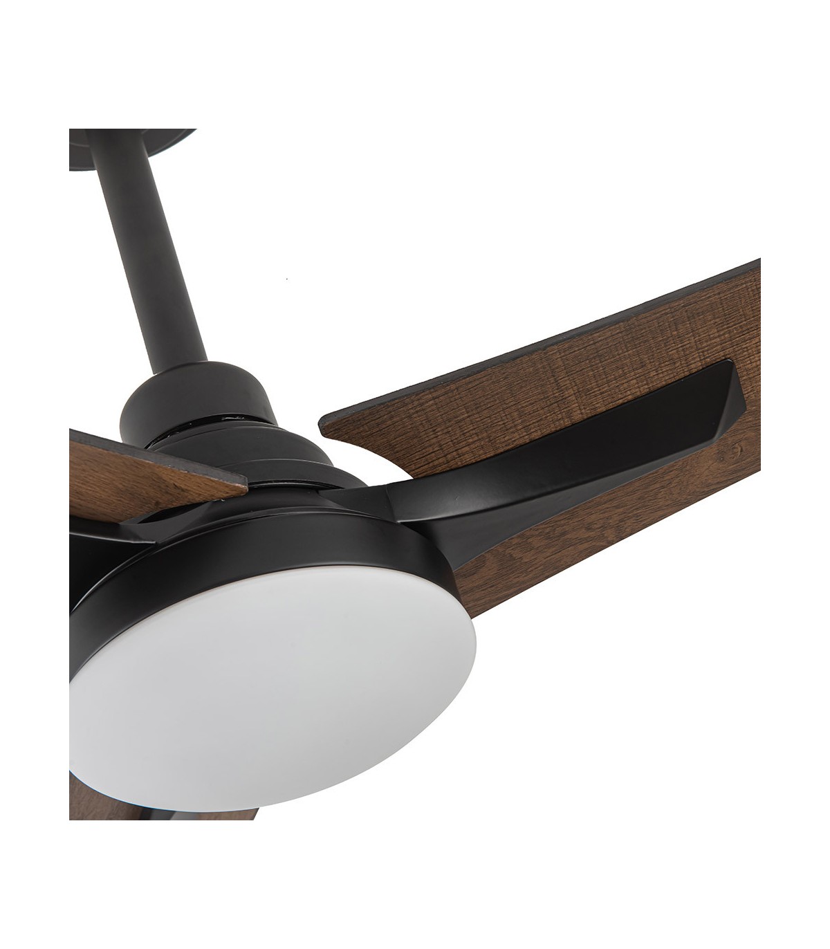 Ventilador Coro Negro DC 22W 2180Lm 3 Aspas Roble/Haya CCT