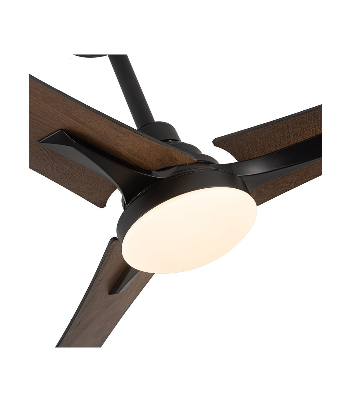 Ventilador Coro Negro DC 22W 2180Lm 3 Aspas Roble/Haya CCT