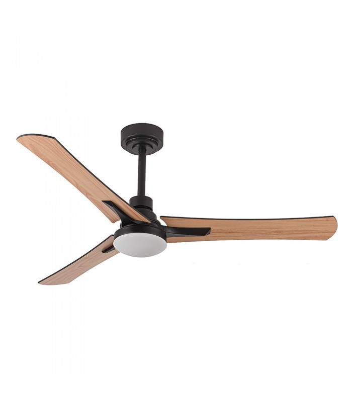 Ventilador Coro Negro DC 22W 2180Lm 3 Aspas Roble/Haya CCT