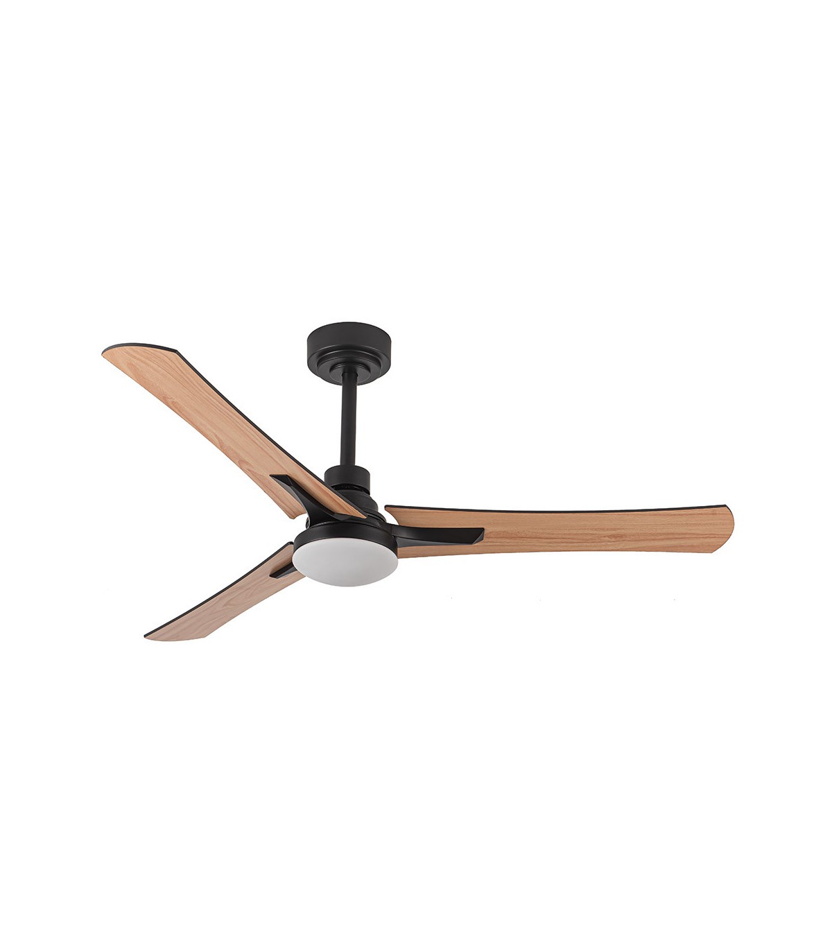Ventilador Coro Negro DC 22W 2180Lm 3 Aspas Roble/Haya CCT