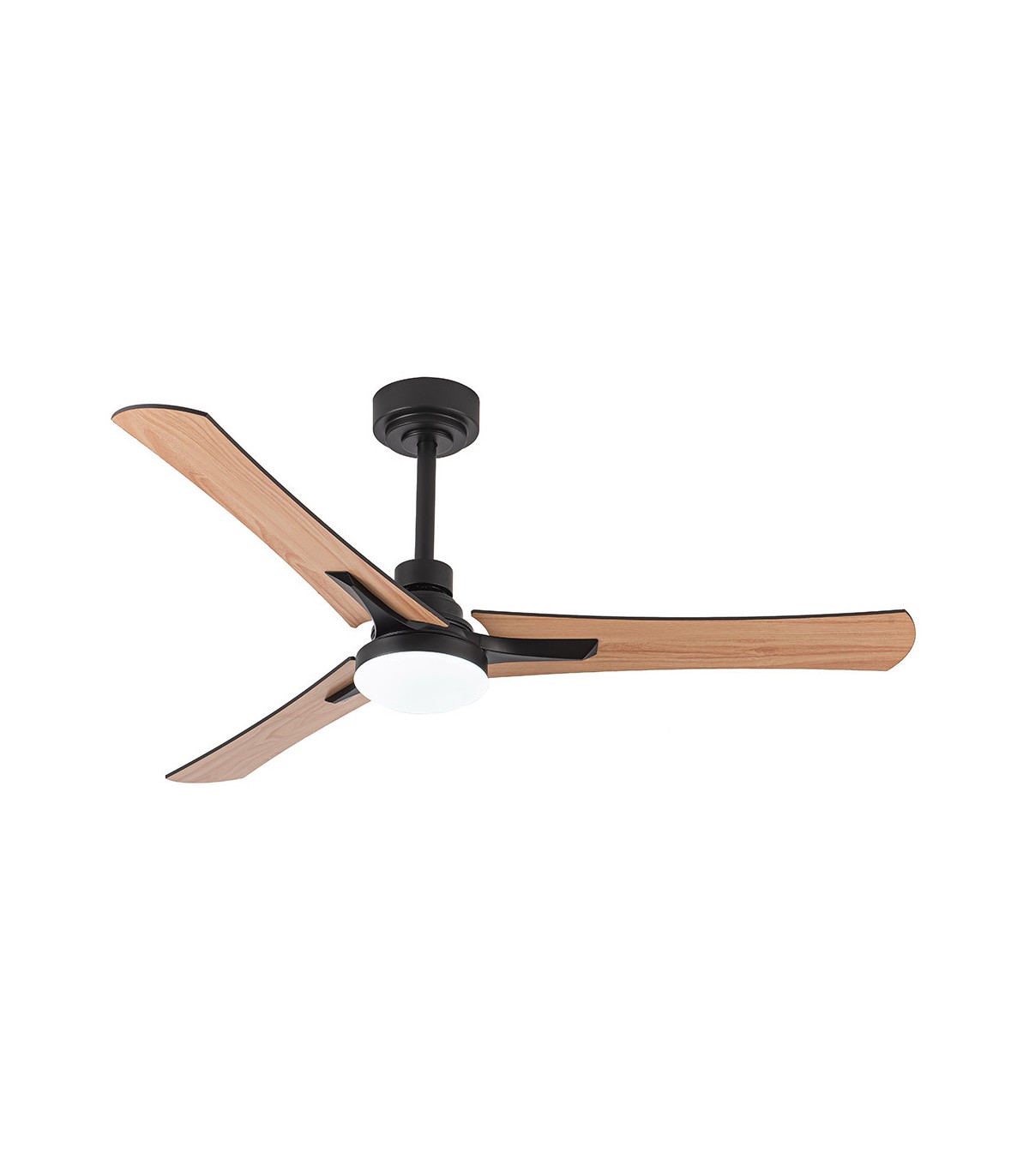 Ventilador Coro Negro DC 22W 2180Lm 3 Aspas Roble/Haya CCT