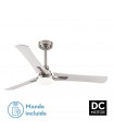 Ventilador Coro Níquel DC 22W 2180Lm 3 Aspas Blanco/Haya CCT