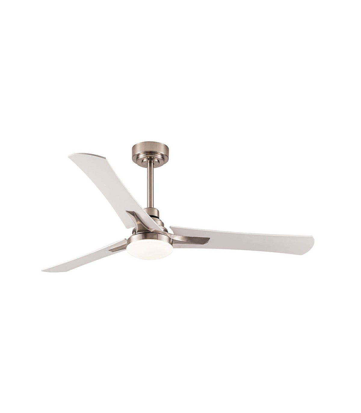 Ventilador Coro Níquel DC 22W 2180Lm 3 Aspas Blanco/Haya CCT