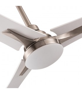 Ventilador Coro Níquel DC 22W 2180Lm 3 Aspas Blanco/Haya CCT
