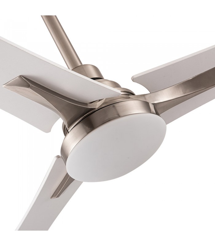 Ventilador Coro Níquel DC 22W 2180Lm 3 Aspas Blanco/Haya CCT
