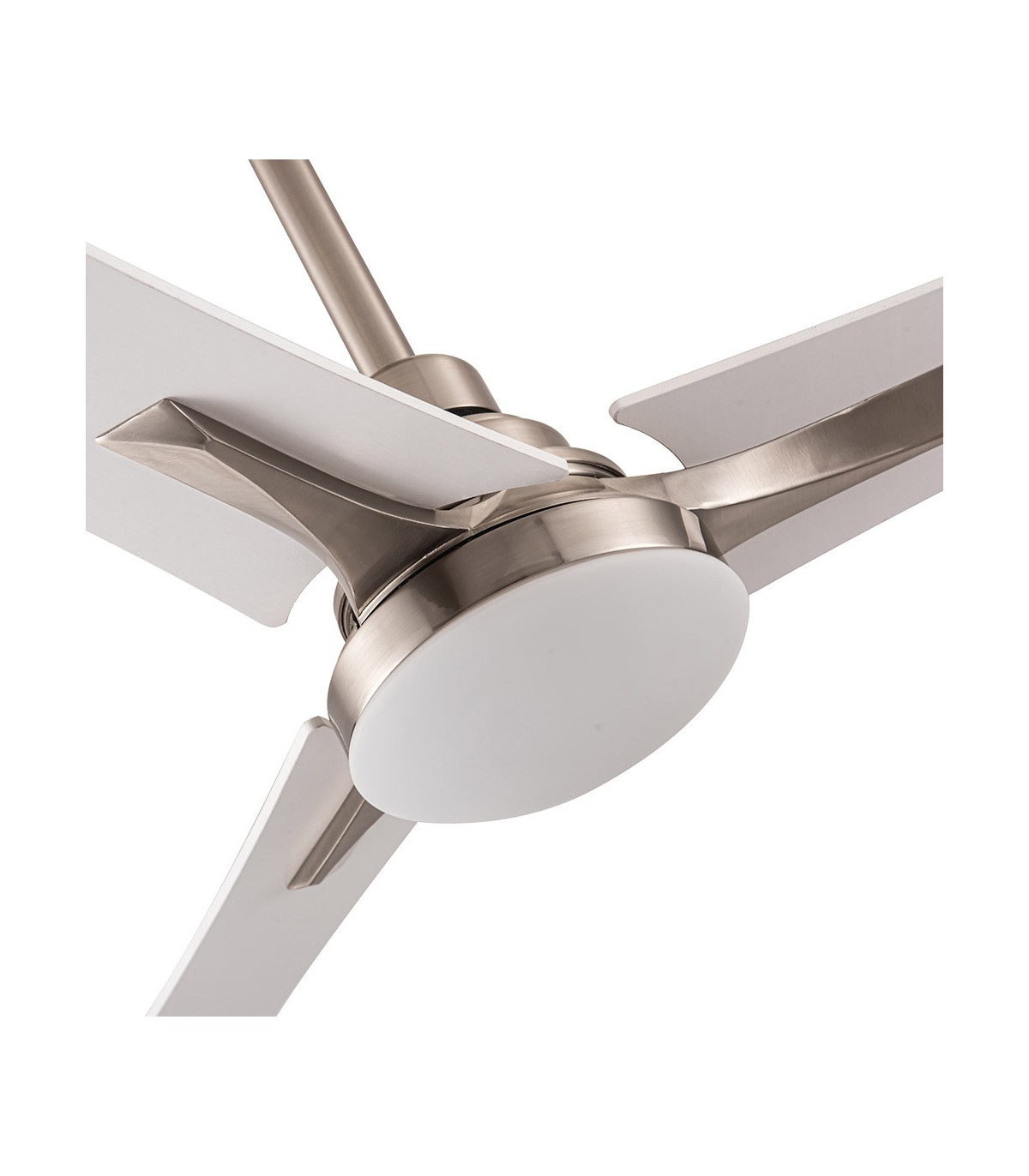 Ventilador Coro Níquel DC 22W 2180Lm 3 Aspas Blanco/Haya CCT