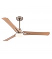 Ventilador Coro Níquel DC 22W 2180Lm 3 Aspas Blanco/Haya CCT