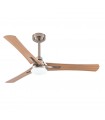 Ventilador Coro Níquel DC 22W 2180Lm 3 Aspas Blanco/Haya CCT