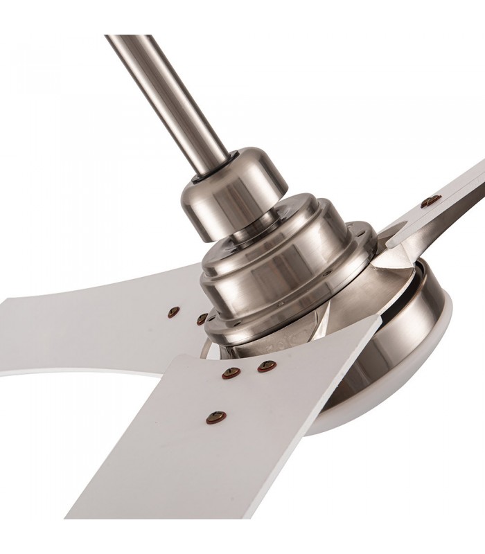 Ventilador Coro Níquel DC 22W 2180Lm 3 Aspas Blanco/Haya CCT